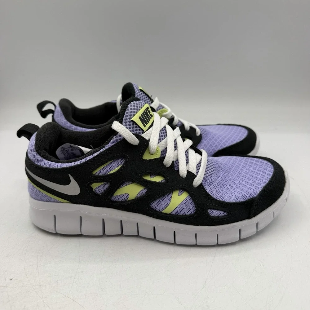Nike Free Run 2 GS Shoes Size Kids 4.5 Y Womens 6 Purple Pulse Light Lemon Twist